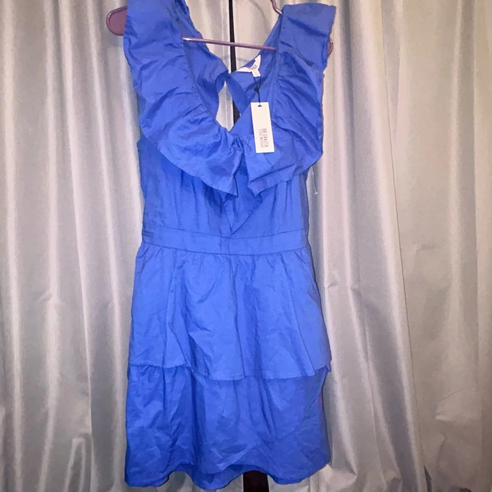 NEW BB DAKOTA summer sunset dress in amparo blue L #62